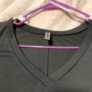 Yummy Plus Tops - Dark charcoal gray shark bite top Yummy Plus Tops - Dark charcoal gray shark bite top